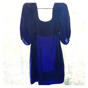 Blue Silk Dress with pockets
